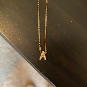 gold and real diamond gabriel&co intial A necklace